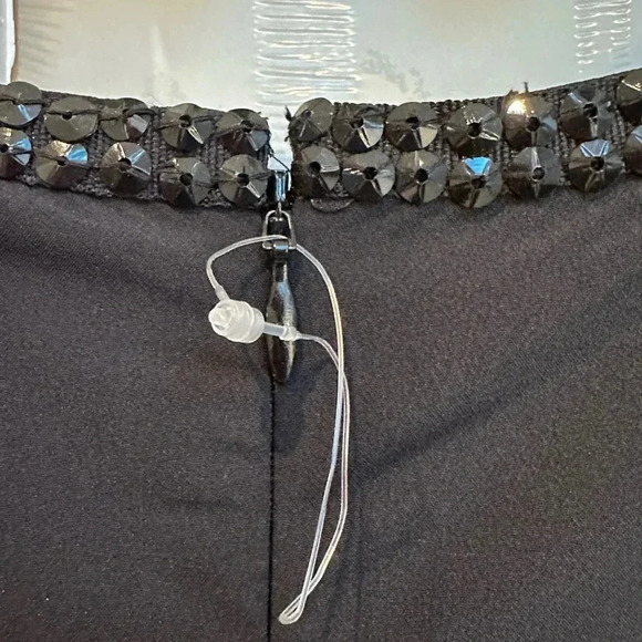 J. Peterman Black Beaded Shift Evening Formal Midi Dress Ruffle Plus Size 20 NWT - Picture 10 of 14